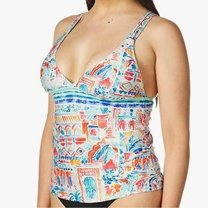 🆕 La Blanca Multi-Color Cross Back Tankini Top 🔴